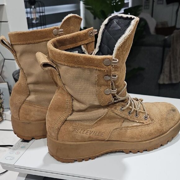 Tan Combat & Moto Boots - Picture 6 of 7